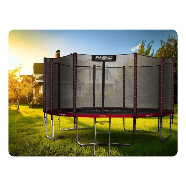 Vrtni Trampolin Neo Sport, Ø 465 Cm (15 Ft), Vanjska Mreža I Ljestve, Siva, Var. Ns 15z241 4