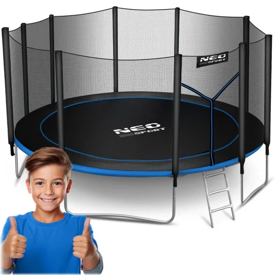 Vrtni Trampolin Neo Sport, Ø 465 Cm (15 Ft), Vanjska Mreža I Ljestve, Siva 1
