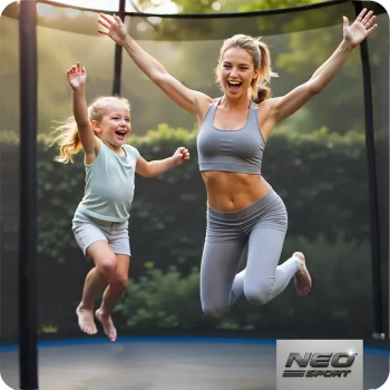 Vrtni Trampolin Neo Sport, Ø 465 Cm (15 Ft), Vanjska Mreža I Ljestve, Siva 5