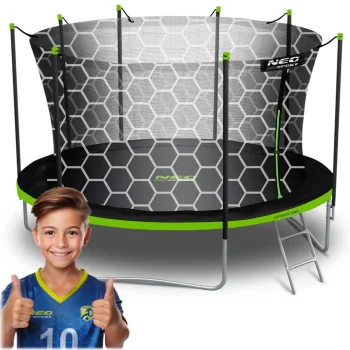 Vrtni Trampolin Neo Sport S Unutarnjom Mrežom I Ljestvama, Ø 435 Cm (14 Stopa), Siva, Var. Ns 14w231 13