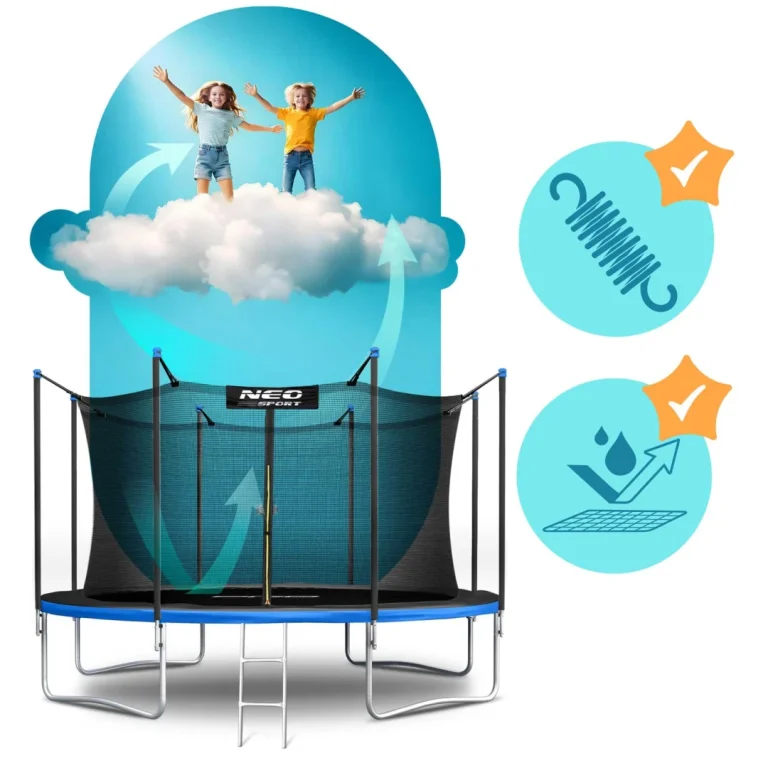 Vrtni Trampolin Neo Sport S Unutarnjom Mrežom I Ljestvama, Ø 435 Cm (14 Stopa), Siva, Var. Ns 14w241 2
