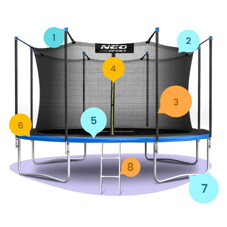 Vrtni Trampolin Neo Sport S Unutarnjom Mrežom I Ljestvama, Ø 435 Cm (14 Stopa), Siva, Var. Ns 14w241 5
