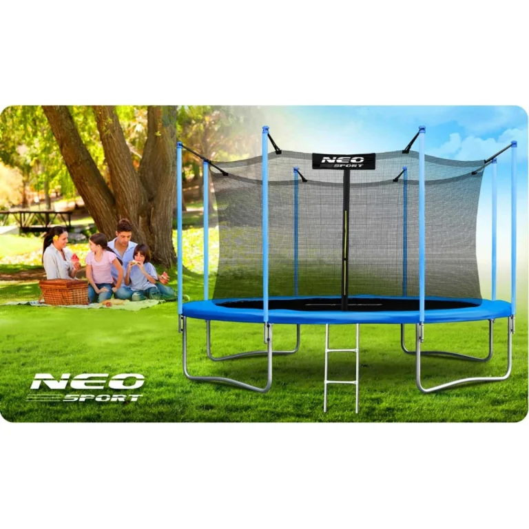 Vrtni Trampolin Neo Sport S Unutarnjom Mrežom I Ljestvama, Ø 435 Cm (14 Stopa), Siva 6