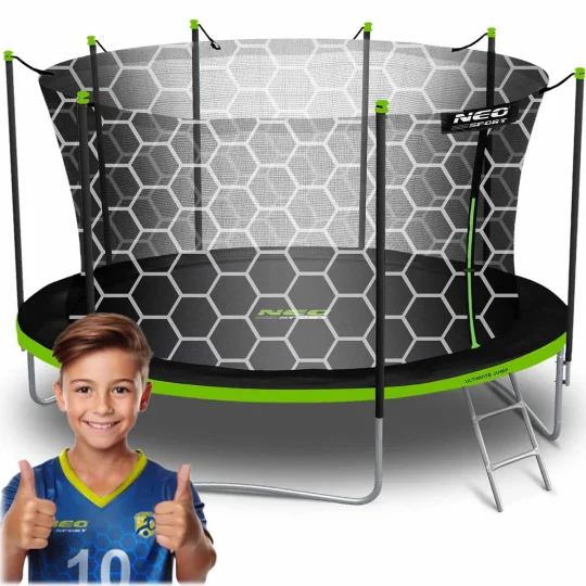 Vrtni Trampolin Neo Sport S Unutarnjom Mrežom I Ljestvama, Ø 465 Cm (15 Stopa), Siva, Var. Ns 15w231 1