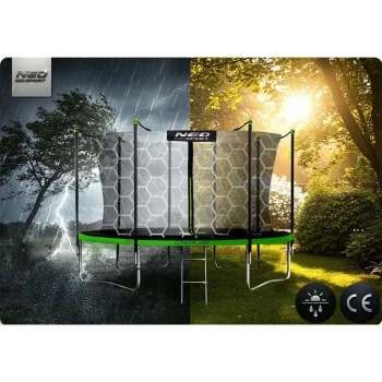 Vrtni Trampolin Neo Sport S Unutarnjom Mrežom I Ljestvama, Ø 465 Cm (15 Stopa), Siva, Var. Ns 15w231 10