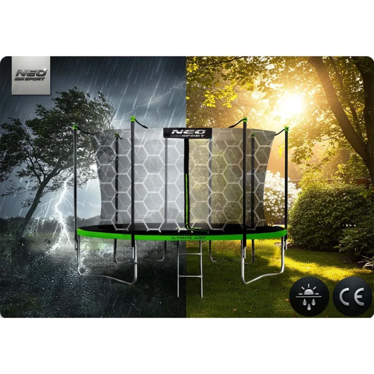 Vrtni Trampolin Neo Sport S Unutarnjom Mrežom I Ljestvama, Ø 465 Cm (15 Stopa), Siva, Var. Ns 15w231 10