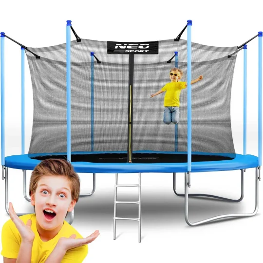 Vrtni Trampolin Neo Sport S Unutarnjom Mrežom I Ljestvama, Ø 465 Cm (15 Stopa), Siva 1