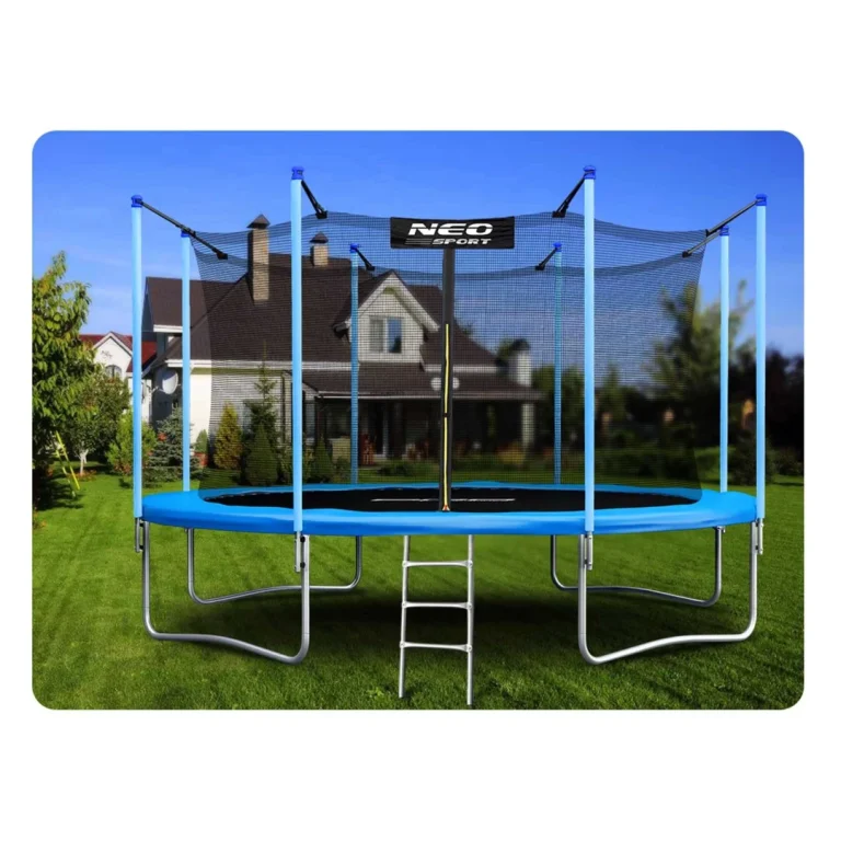 Vrtni Trampolin Neo Sport S Unutarnjom Mrežom I Ljestvama, Ø 465 Cm (15 Stopa), Siva 2