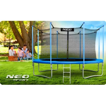 Vrtni Trampolin Neo Sport S Unutarnjom Mrežom I Ljestvama, Ø 465 Cm (15 Stopa), Siva 8