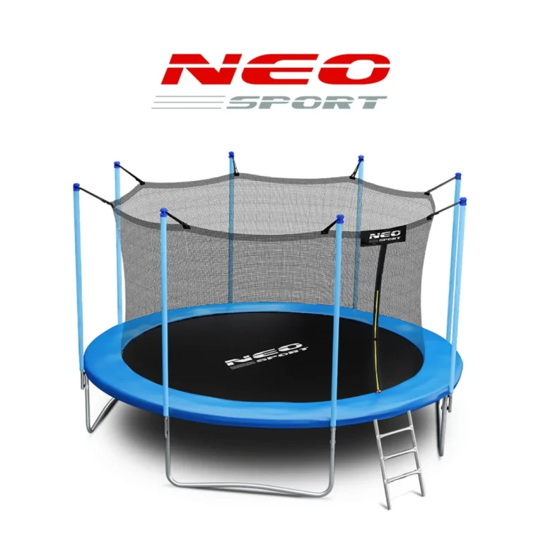 Vrtni Trampolin Neo Sport S Unutarnjom Mrežom I Ljestvama, Ø 465 Cm (15 Stopa), Siva 9
