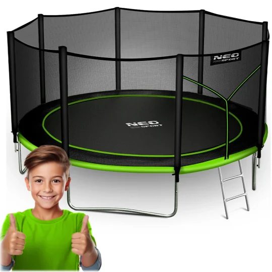 Vrtni Trampolin Neo Sport S Vanjskom Mrežom I Ljestvama, Ø 404 Cm (13 Stopa), Siva, Var. Ns 13z231 1