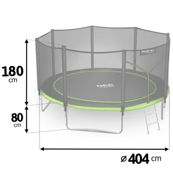 Vrtni Trampolin Neo Sport S Vanjskom Mrežom I Ljestvama, Ø 404 Cm (13 Stopa), Siva, Var. Ns 13z231 3
