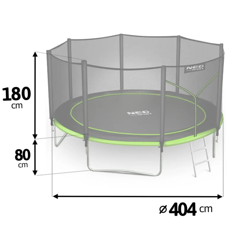 Vrtni Trampolin Neo Sport S Vanjskom Mrežom I Ljestvama, Ø 404 Cm (13 Stopa), Siva, Var. Ns 13z231 3