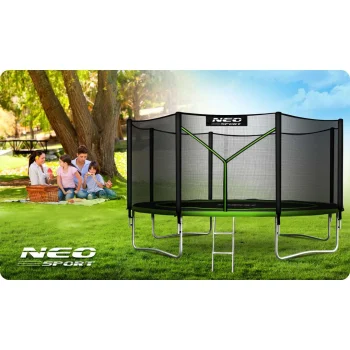Vrtni Trampolin Neo Sport S Vanjskom Mrežom I Ljestvama, Ø 404 Cm (13 Stopa), Siva, Var. Ns 13z231 7