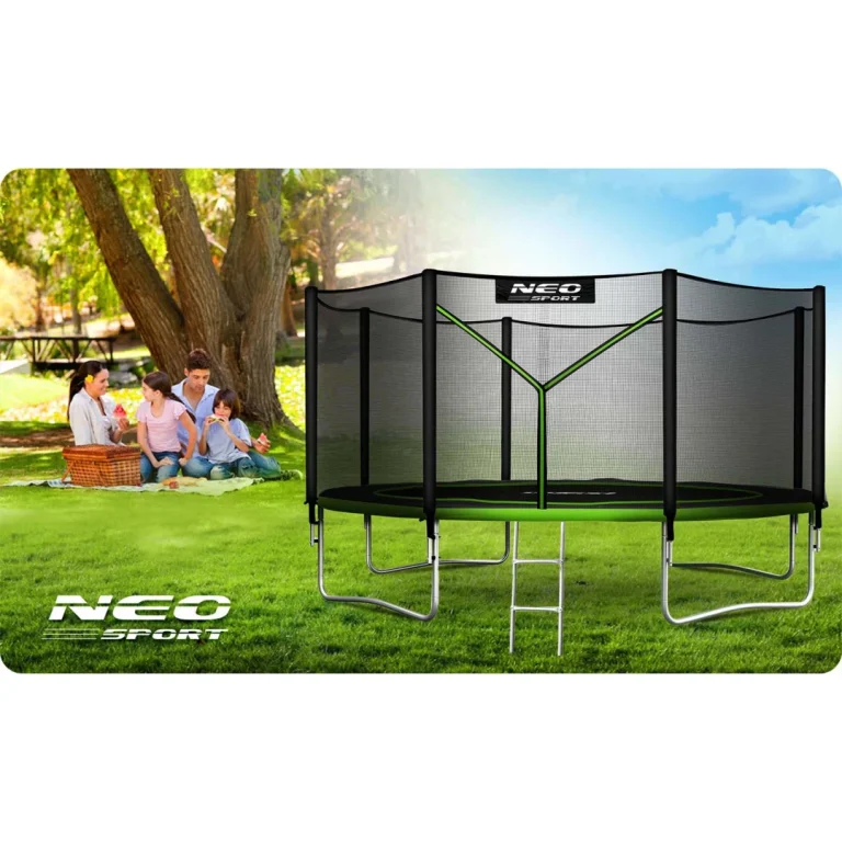Vrtni Trampolin Neo Sport S Vanjskom Mrežom I Ljestvama, Ø 404 Cm (13 Stopa), Siva, Var. Ns 13z231 7