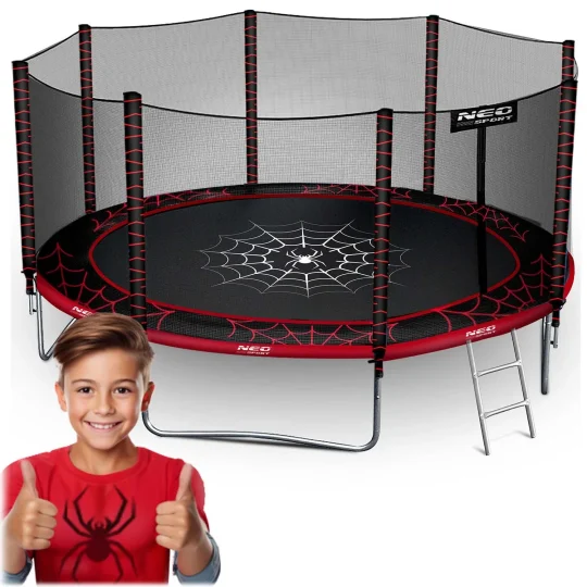 Vrtni Trampolin Neo Sport S Vanjskom Mrežom I Ljestvama, Ø 404 Cm (13 Stopa), Siva, Var. Ns 13z241 1