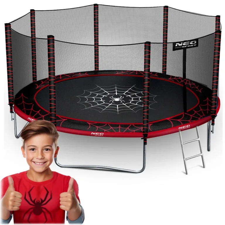 Vrtni Trampolin Neo Sport S Vanjskom Mrežom I Ljestvama, Ø 404 Cm (13 Stopa), Siva, Var. Ns 13z241 1