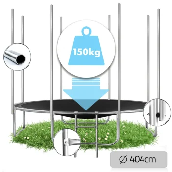 Vrtni Trampolin Neo Sport S Vanjskom Mrežom I Ljestvama, Ø 404 Cm (13 Stopa), Siva, Var. Ns 13z241 12