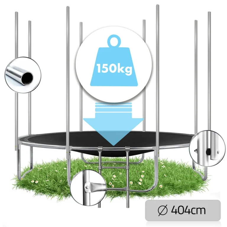 Vrtni Trampolin Neo Sport S Vanjskom Mrežom I Ljestvama, Ø 404 Cm (13 Stopa), Siva, Var. Ns 13z241 12
