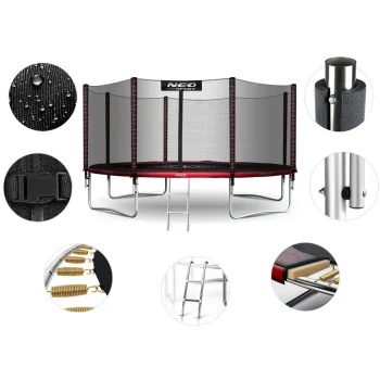 Vrtni Trampolin Neo Sport S Vanjskom Mrežom I Ljestvama, Ø 404 Cm (13 Stopa), Siva, Var. Ns 13z241 5