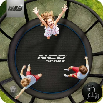 Vrtni Trampolin Neo Sport S Vanjskom Mrežom I Ljestvama, Ø 404 Cm (13 Stopa), Siva 3