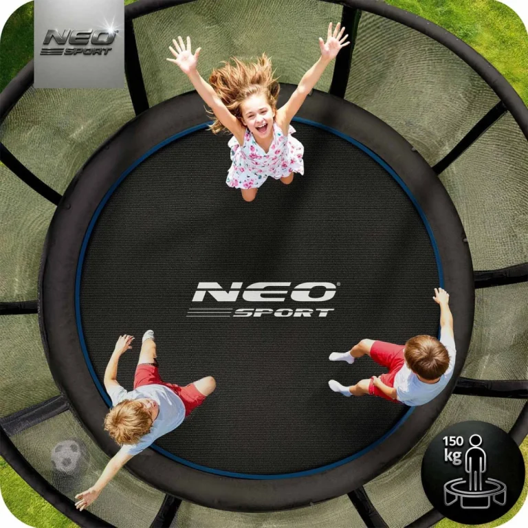 Vrtni Trampolin Neo Sport S Vanjskom Mrežom I Ljestvama, Ø 404 Cm (13 Stopa), Siva 3