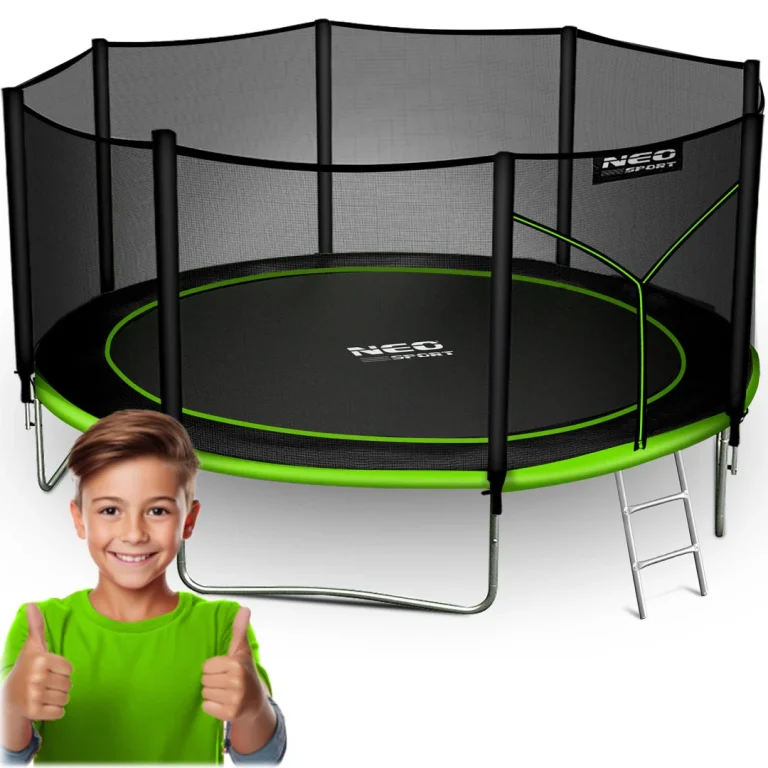 Vrtni Trampolin Neo Sport S Vanjskom Mrežom I Ljestvama, Ø 435 Cm (14 Stopa), Siva, Var. Ns 14z231 1