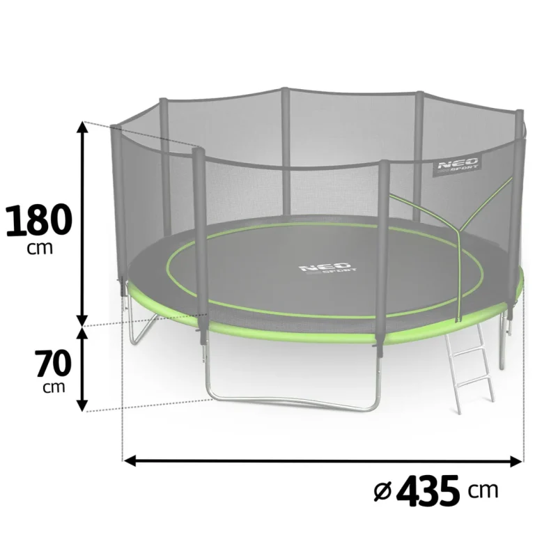 Vrtni Trampolin Neo Sport S Vanjskom Mrežom I Ljestvama, Ø 435 Cm (14 Stopa), Siva, Var. Ns 14z231 3