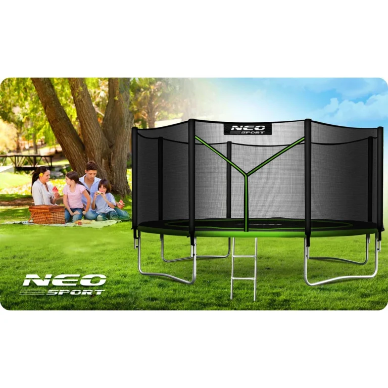 Vrtni Trampolin Neo Sport S Vanjskom Mrežom I Ljestvama, Ø 435 Cm (14 Stopa), Siva, Var. Ns 14z231 7