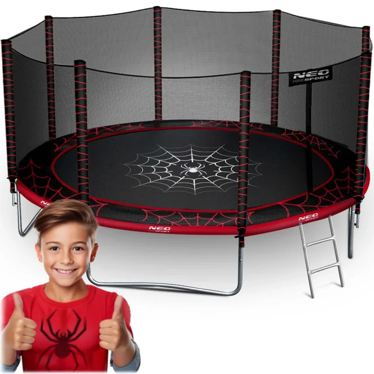 Vrtni Trampolin Neo Sport S Vanjskom Mrežom I Ljestvama, Ø 435 Cm (14 Stopa), Siva, Var. Ns 14z241 1