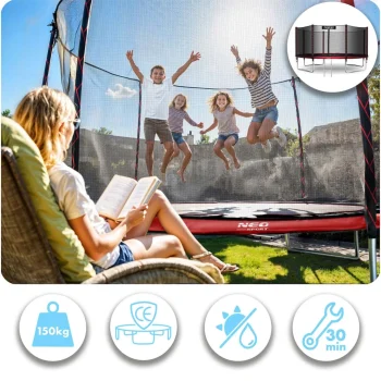 Vrtni Trampolin Neo Sport S Vanjskom Mrežom I Ljestvama, Ø 435 Cm (14 Stopa), Siva, Var. Ns 14z241 7