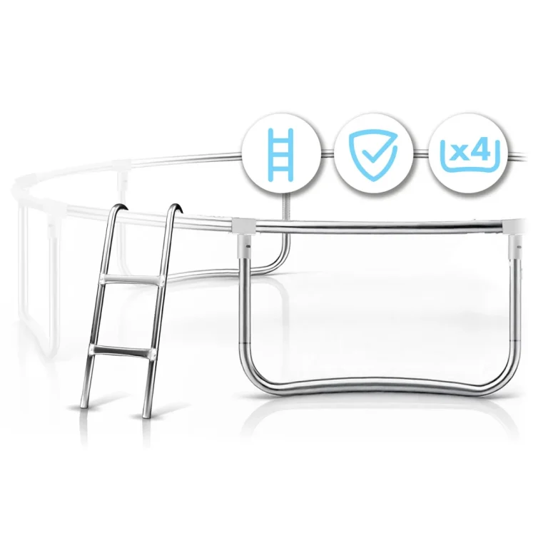 Vrtni Trampolin Neo Sport S Vanjskom Mrežom I Ljestvama, Ø 435 Cm (14 Stopa), Siva, Var. Ns 14z241 8