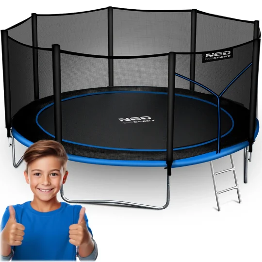 Vrtni Trampolin Neo Sport S Vanjskom Mrežom I Ljestvama, Ø 435 Cm (14 Stopa), Siva 1