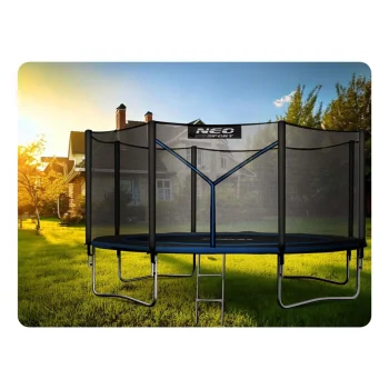 Vrtni Trampolin Neo Sport S Vanjskom Mrežom I Ljestvama, Ø 435 Cm (14 Stopa), Siva 4