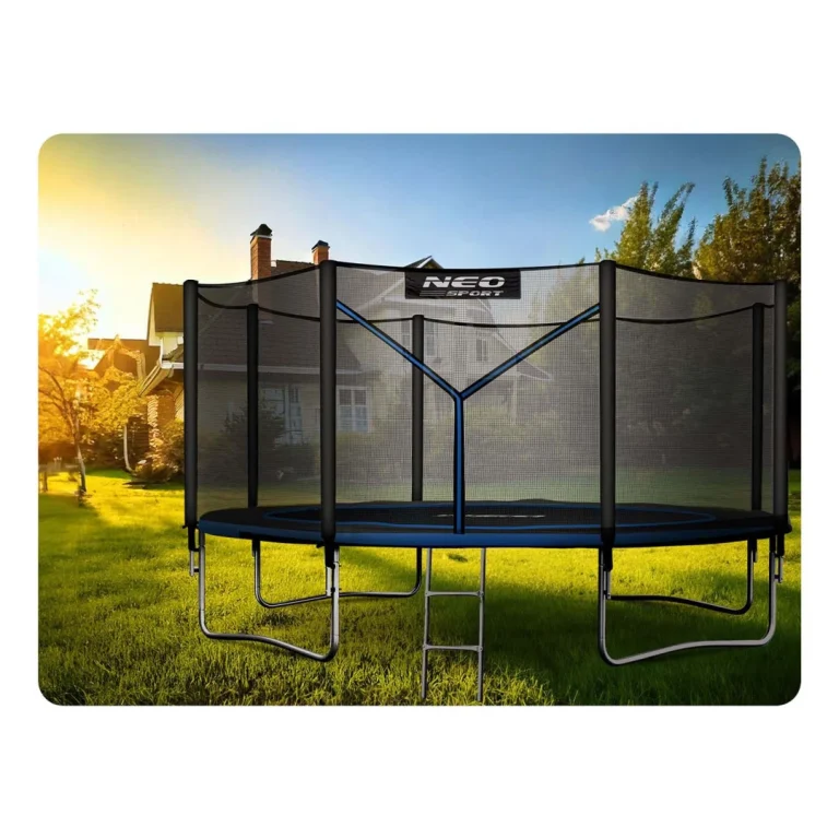 Vrtni Trampolin Neo Sport S Vanjskom Mrežom I Ljestvama, Ø 435 Cm (14 Stopa), Siva 4