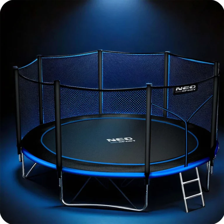 Vrtni Trampolin Neo Sport S Vanjskom Mrežom I Ljestvama, Ø 435 Cm (14 Stopa), Siva 5
