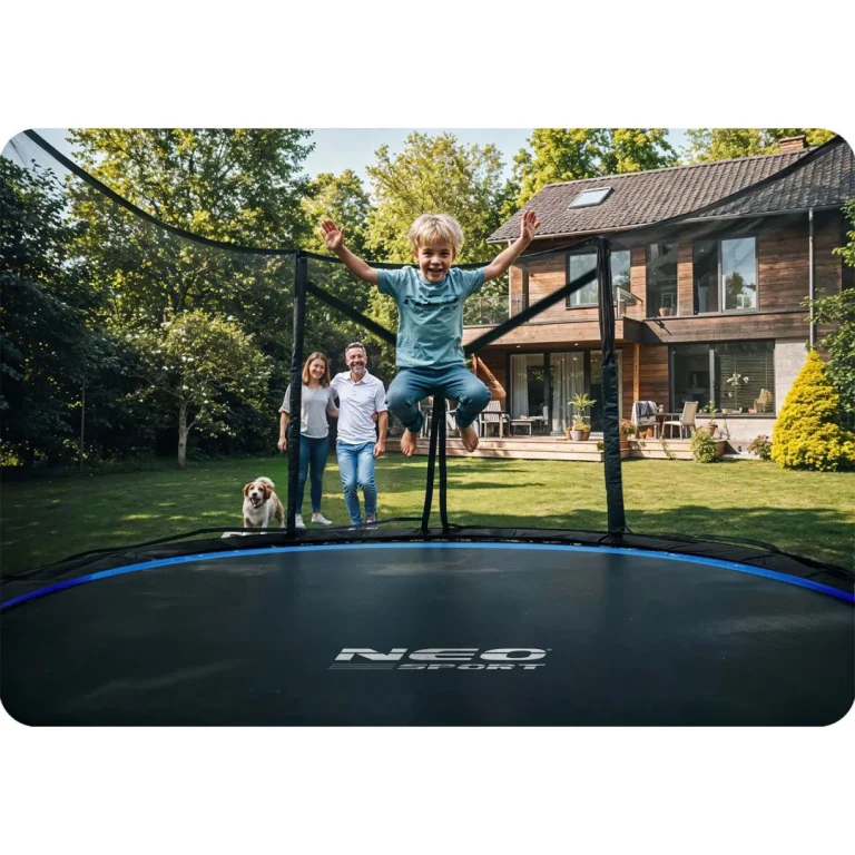 Vrtni Trampolin Neo Sport S Vanjskom Mrežom I Ljestvama, Ø 435 Cm (14 Stopa), Siva 6