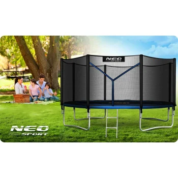 Vrtni Trampolin Neo Sport S Vanjskom Mrežom I Ljestvama, Ø 435 Cm (14 Stopa), Siva 7