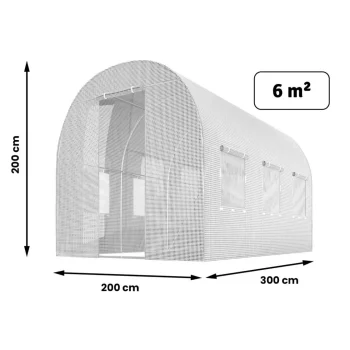 Vrtni Tunel 2 X 3 M (6 M2) Bijeli Plonos 4