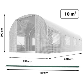 Vrtni Tunel 2,5 X 4 M (10 M2) Bijeli Plonos 4