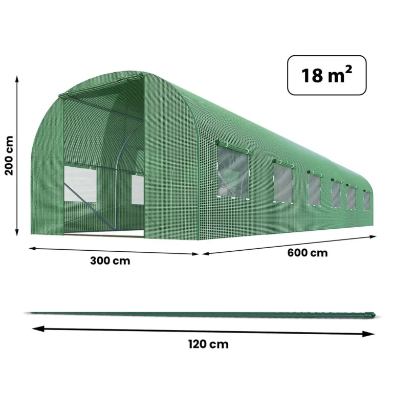 Vrtni Tunel 3 X 6 M (18 M2) Plonos, Zelena, Var. 4976 B 4
