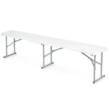Vrtni Ugostiteljski Set Plonos, Stol + 2 Klupe, 180 Cm, Bijeli 3
