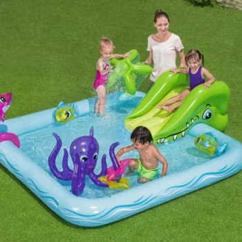 Vrtno Igralište Fantastični Akvarij 239x206x86 Bestway + Tobogan + Igračke Na Napuhavanje 6