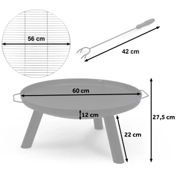 Vrtno Ognjište S Rešetkom 60 Cm Berdsen Bd 881 3