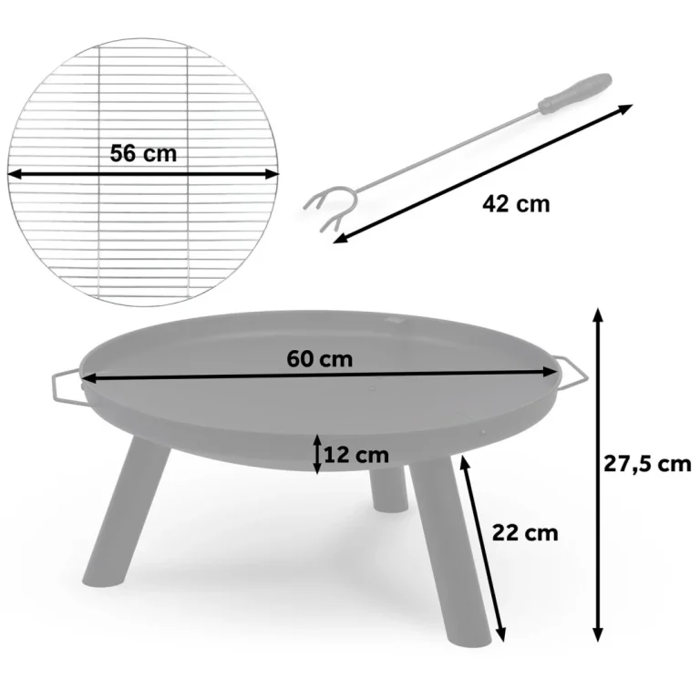 Vrtno Ognjište S Rešetkom 60 Cm Berdsen Bd 881 3
