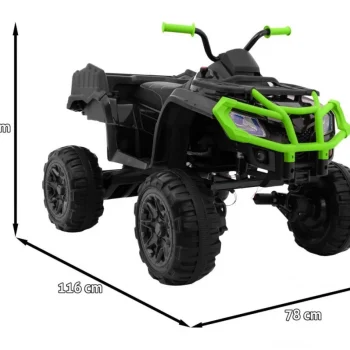 Xl Atv 2.4ghz Quad Na Baterije Za Djecu Crno Zeleni + Daljinski Upravljač + 4x4 Pogon + Nosač Za 2