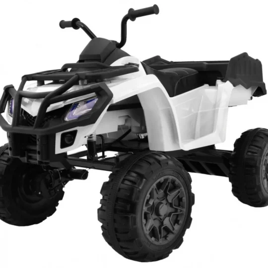 Xl Atv Quad Na Baterije Za Djecu Bijeli + 4x4 Pogon + Nosač Za Prtljagu + Spori Start + Eva, Bijela Quad Na Akumulator 1