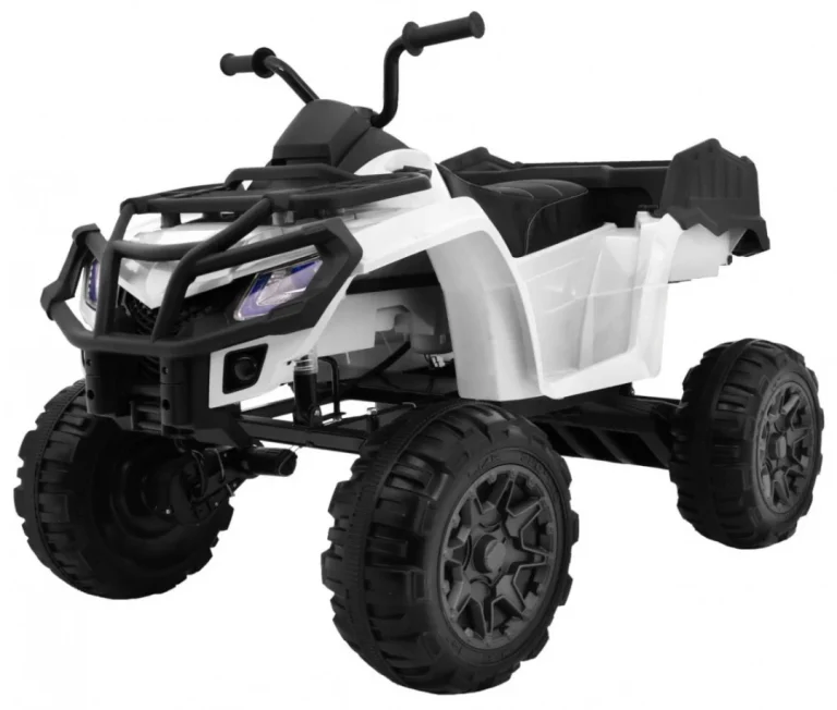 Xl Atv Quad Na Baterije Za Djecu Bijeli + 4x4 Pogon + Nosač Za Prtljagu + Spori Start + Eva, Bijela Quad Na Akumulator 1
