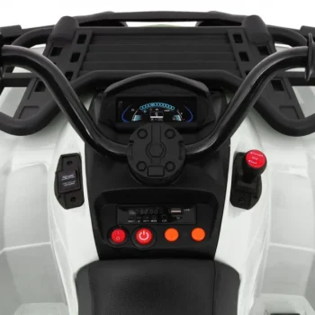 Xl Atv Quad Na Baterije Za Djecu Bijeli + 4x4 Pogon + Nosač Za Prtljagu + Spori Start + Eva, Bijela Quad Na Akumulator 10