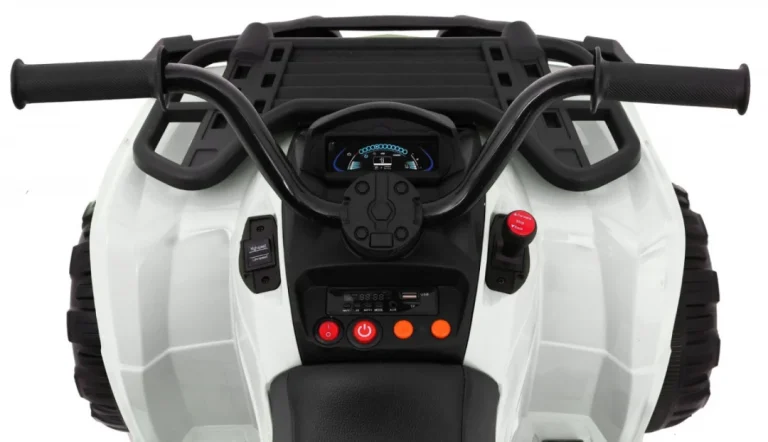Xl Atv Quad Na Baterije Za Djecu Bijeli + 4x4 Pogon + Nosač Za Prtljagu + Spori Start + Eva, Bijela Quad Na Akumulator 10